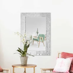 60x90x4 cm Wandspiegel mit Mosaik Rahmen - Solu^Wohnen Outlet