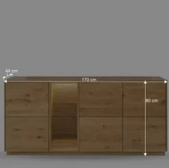 170x80x44 cm Wildeiche Sideboard geölt - Obinson^Wohnen Sale