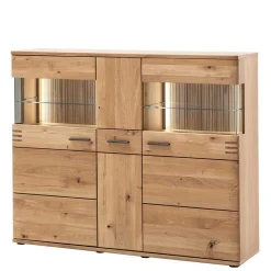 150x121x37 cm Wohnzimmer Schrank in Eiche Bianco - Crupean^Wohnen New