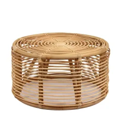 Wohnen 66x36x66 Couchtisch aus Rattan Geflecht - Phildel