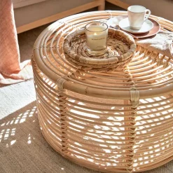 Wohnen 66x36x66 Couchtisch aus Rattan Geflecht - Phildel