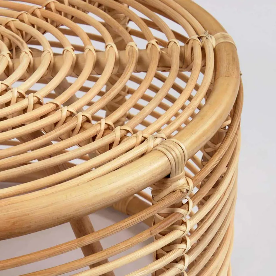 Wohnen 66x36x66 Couchtisch aus Rattan Geflecht - Phildel