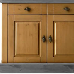 108x85x45 Country Kommode in Kiefer Lauge & Grau - Eshelas^Wohnen Online