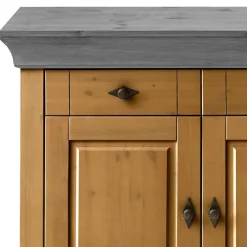 108x85x45 Country Kommode in Kiefer Lauge & Grau - Eshelas^Wohnen Online