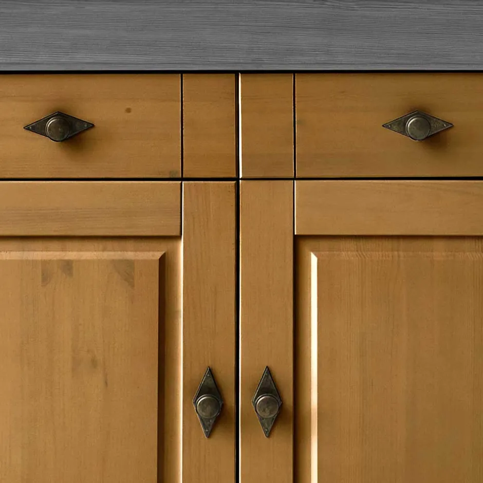 108x85x45 Country Kommode in Kiefer Lauge & Grau - Eshelas^Wohnen Online