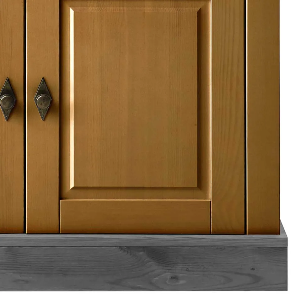 108x85x45 Country Kommode in Kiefer Lauge & Grau - Eshelas^Wohnen Online