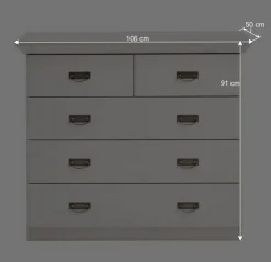 Wohnen 106x91x50 Country Style Kommode zweifarbig - Sibiuta