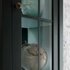 50x197x43 Country Vitrine in Dunkelgrün - Niestov^Wohnen Hot