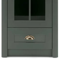 50x197x43 Country Vitrine in Dunkelgrün - Niestov^Wohnen Hot
