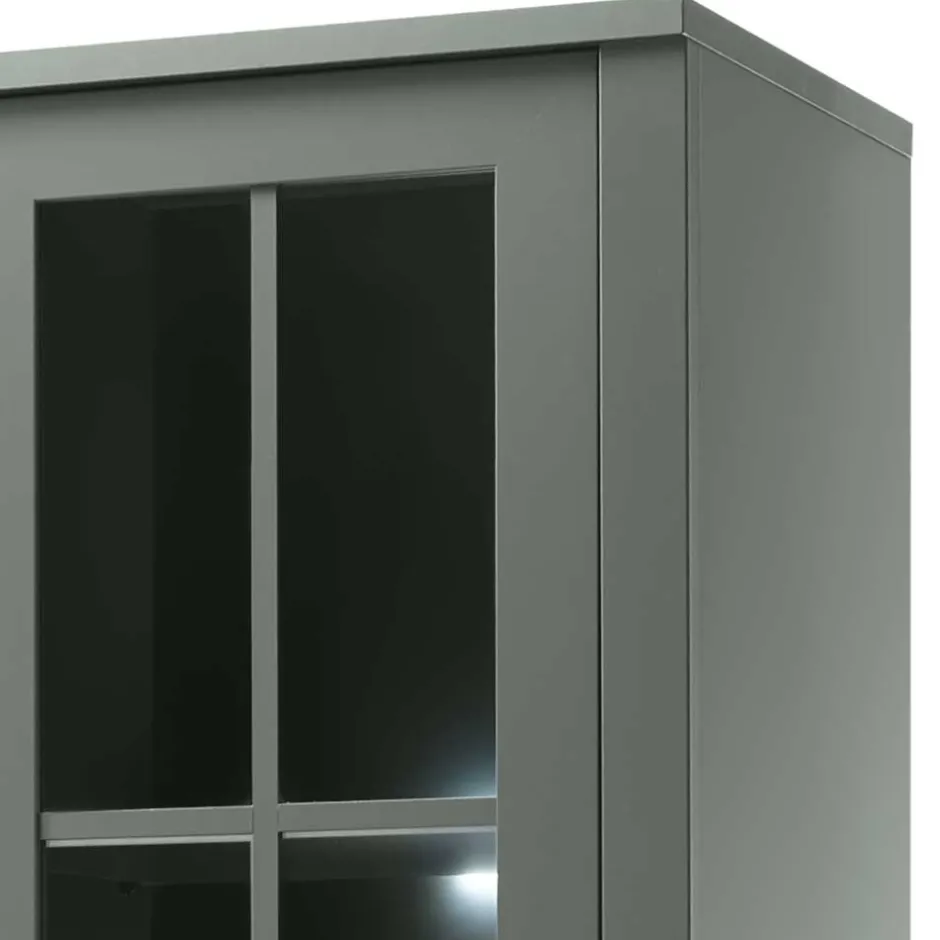50x197x43 Country Vitrine in Dunkelgrün - Niestov^Wohnen Hot