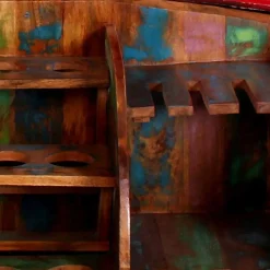 Wohnen 168x80x72 Design Bar Schrank in Auto Optik - Rabbia