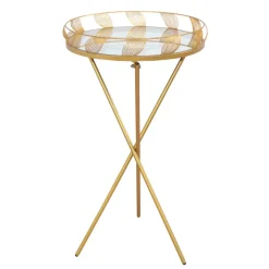 40x71x40 Design Beistelltisch mit Spiegelglas Platte - Anthro^Wohnen Hot