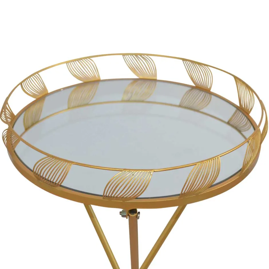 40x71x40 Design Beistelltisch mit Spiegelglas Platte - Anthro^Wohnen Hot