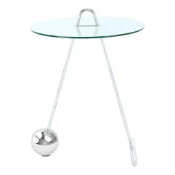 46x60x46 Design Glastisch in Weiß & Silber - Twinta^Wohnen Clearance