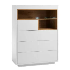 99x135x40 Design Highboard in Weiß & Eiche - Rucian^Wohnen Online