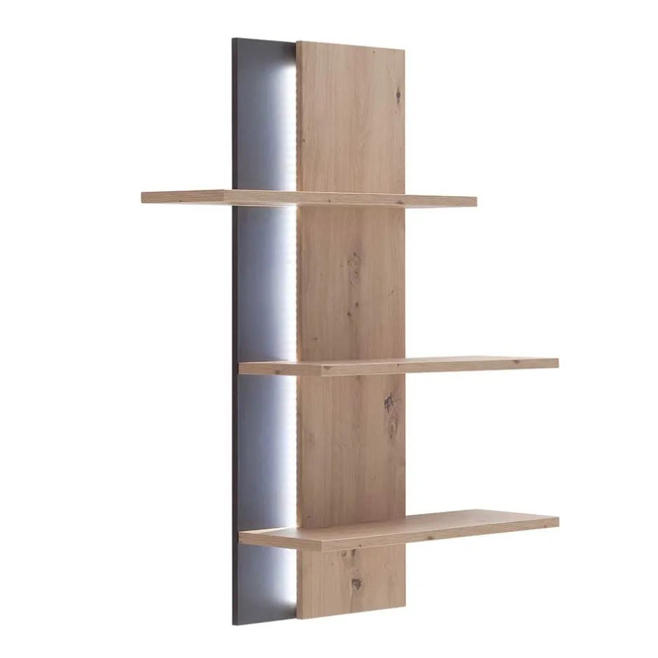 Wohnen 95x118x25 Design Hängeregal in Eiche Optik - Nikdus