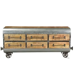 Wohnen 150x66x43 Design Kommode im Zugwaggon Look - Bahiro