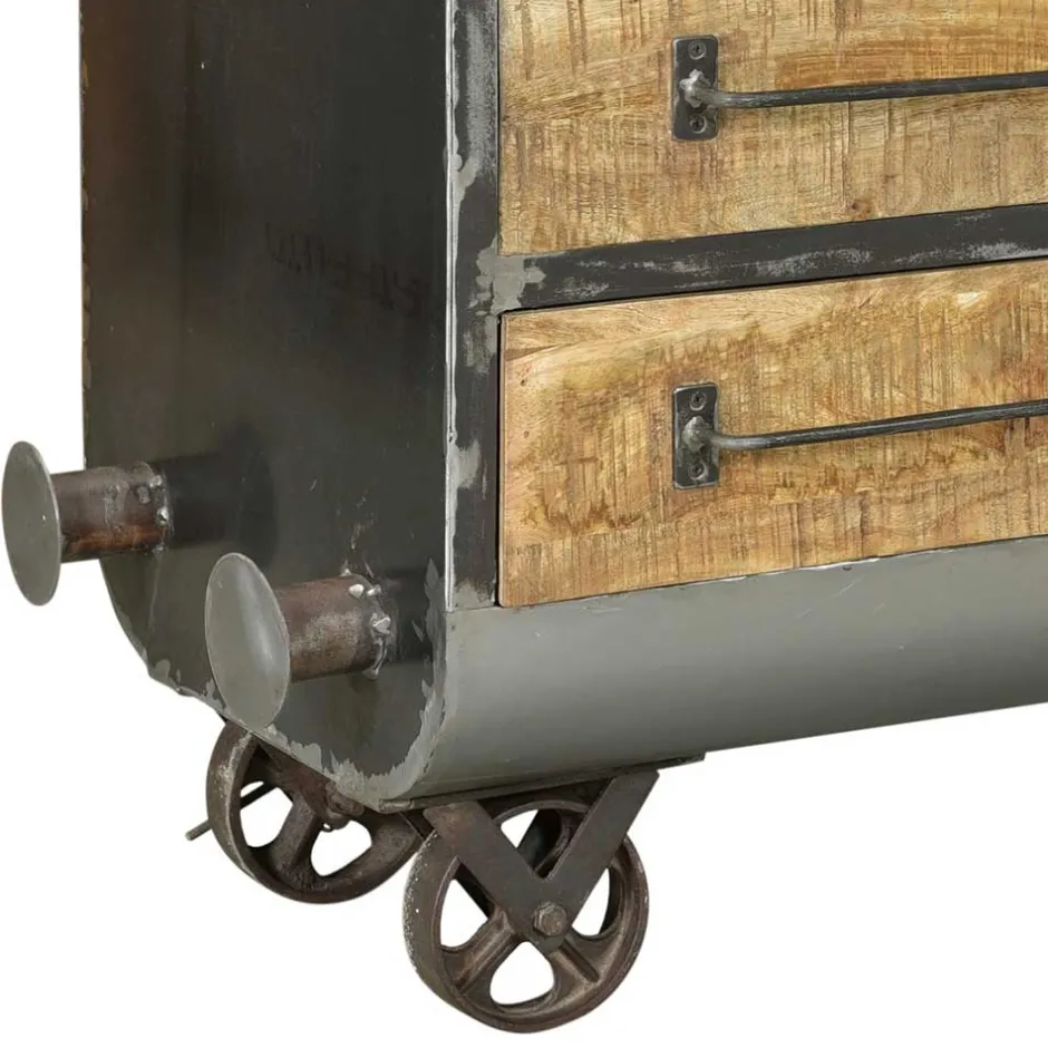 Wohnen 150x66x43 Design Kommode im Zugwaggon Look - Bahiro