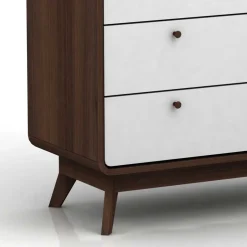 80x88x39 Design Kommode in Weiß & Walnuss - Devkan^Wohnen Outlet