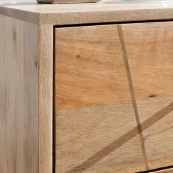 Wohnen 40x56x40 Design Nachttisch mit Schubladen - Geyco