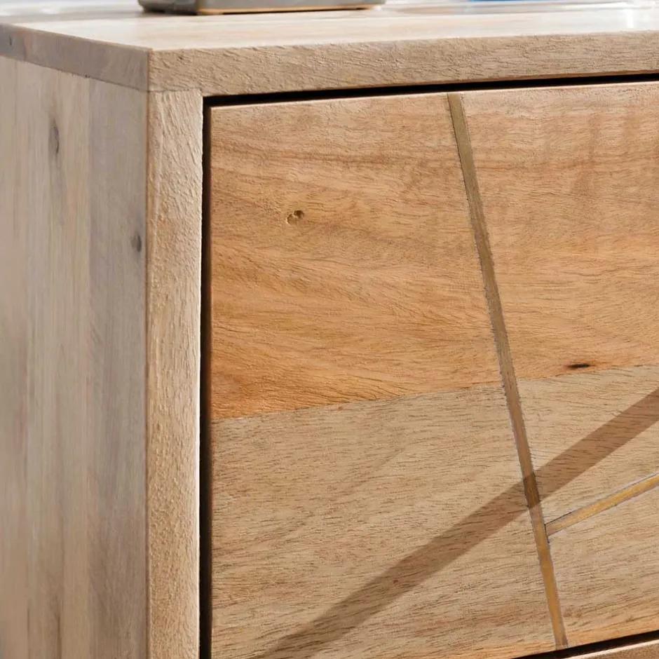 Wohnen 40x56x40 Design Nachttisch mit Schubladen - Geyco