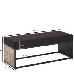 105x40x40 Design Polsterbank mit einem Sitzplatz - Rulette^Wohnen Outlet
