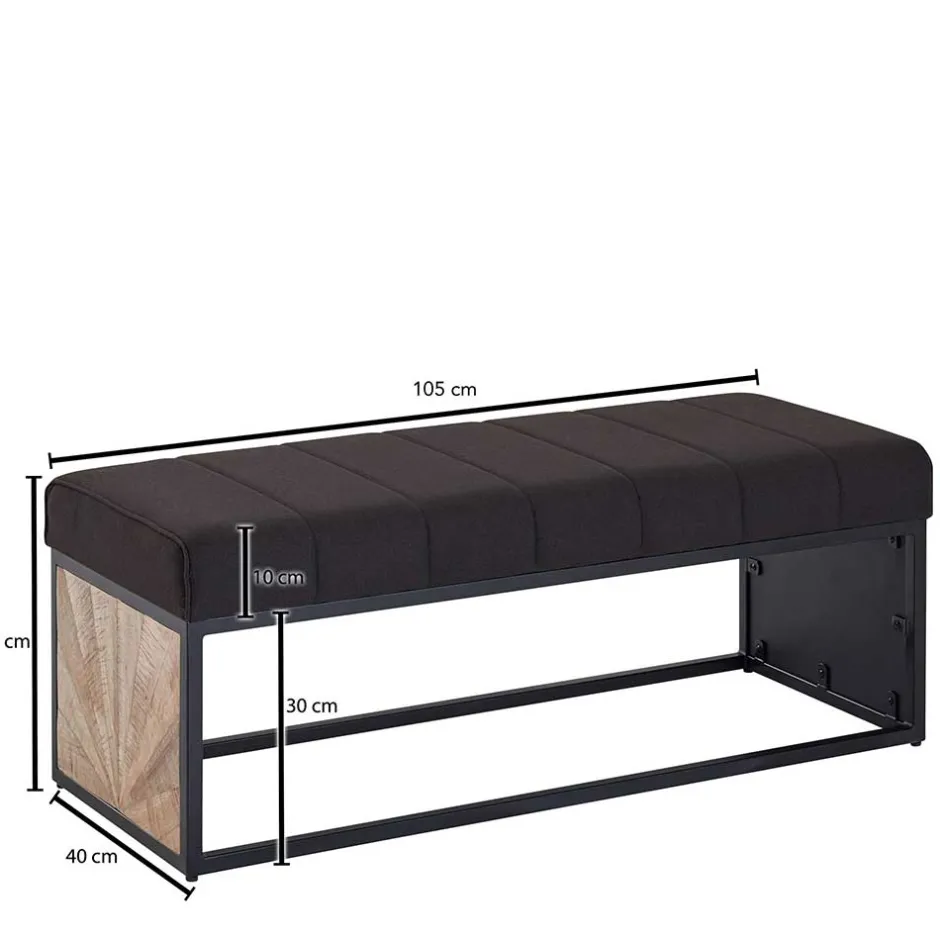 105x40x40 Design Polsterbank mit einem Sitzplatz - Rulette^Wohnen Outlet