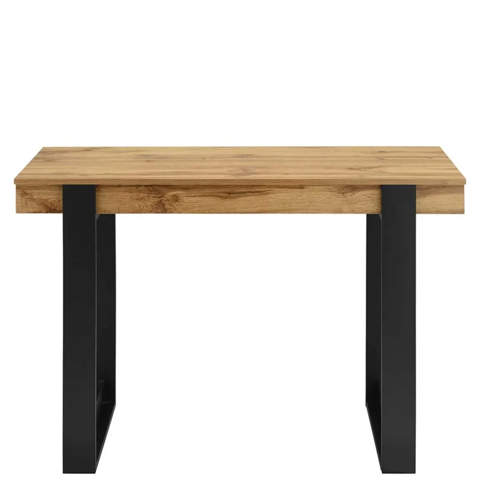 110x76x50 Design Schreibtisch in Eiche & Schwarz - Flossi^Wohnen