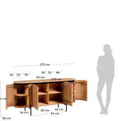 Wohnen 170x81x50 Design Sideboard in ovaler Form - Ilvenda