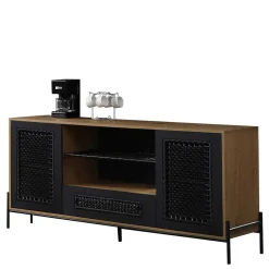 164x76x43 Design Sideboard mit Kunstrattan Geflecht - Zavias^Wohnen New