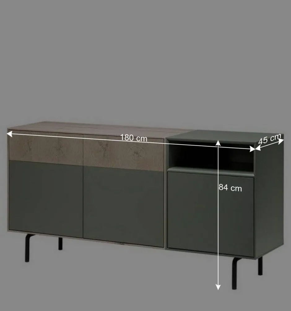 Wohnen 180x84x45 Design Sideboard zweifarbig - Ajevos