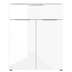 83x101x42 Design Vertiko in Weiß mit Glas - Soraga^Wohnen Clearance