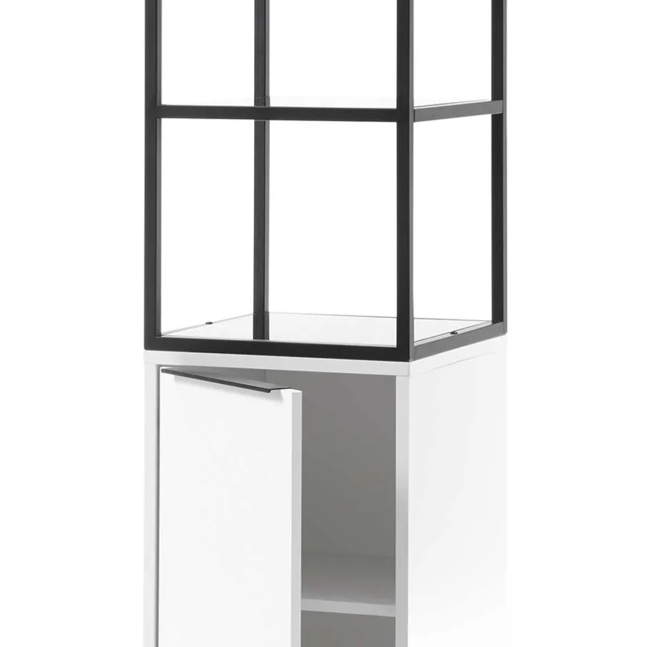 40x197x40 Designer Regal in Weiß & Schwarz - Enkraja^Wohnen Clearance