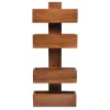 Wohnen 30x72x9 Designer Wandregal mit zwei Ablagen für Magazine - Toskana