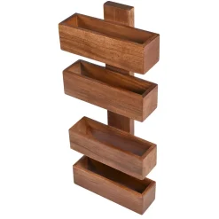 Wohnen 30x72x9 Designer Wandregal mit zwei Ablagen für Magazine - Toskana