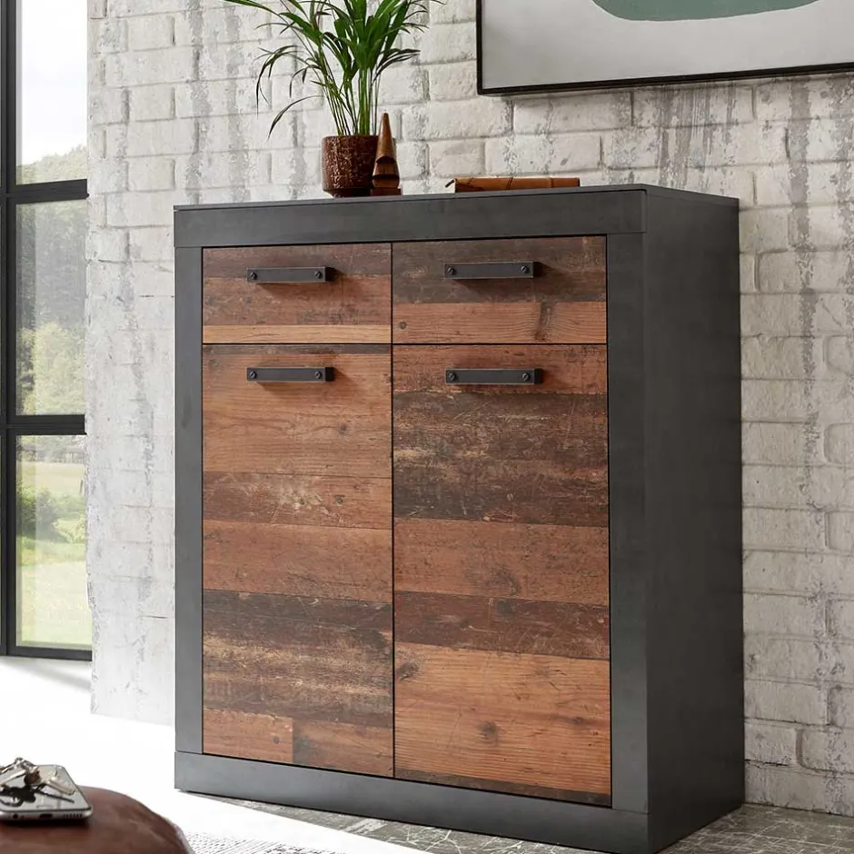 Wohnen 92x104x42 Dielenkommode in Holz Antik Optik - Timuras