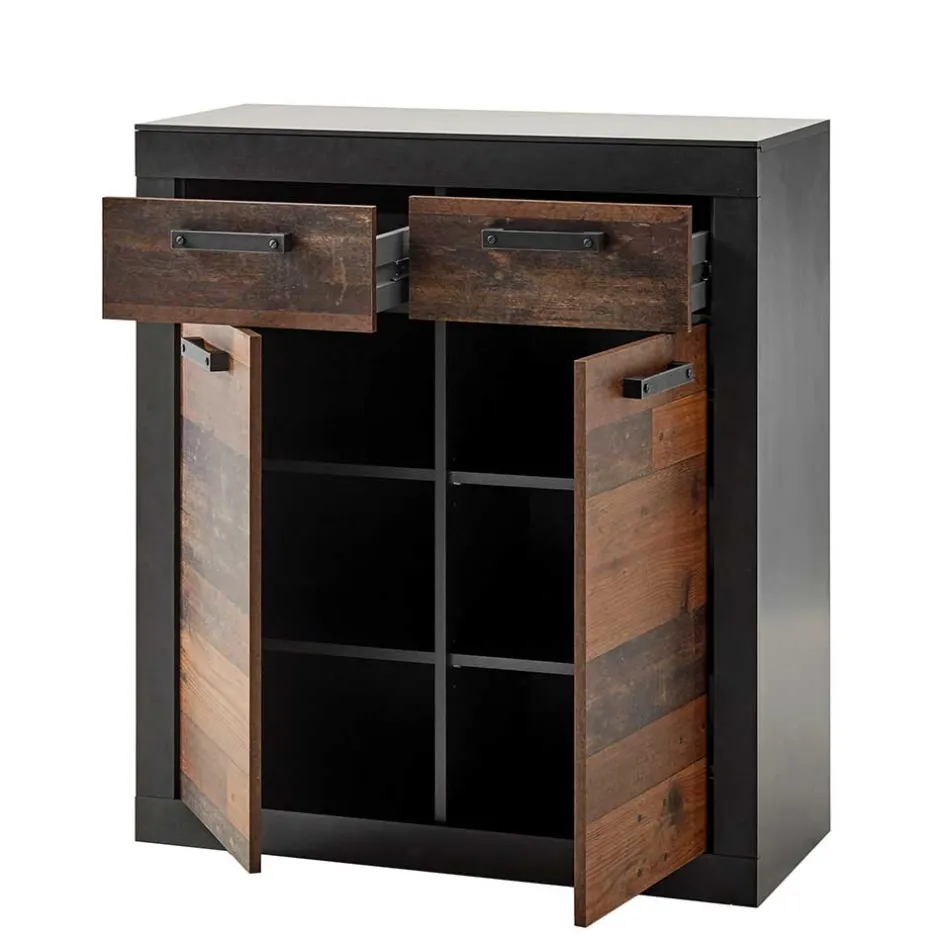 Wohnen 92x104x42 Dielenkommode in Holz Antik Optik - Timuras