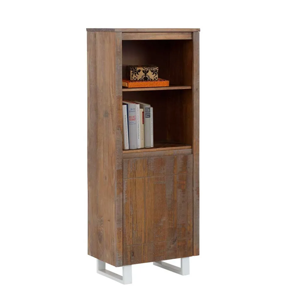 Wohnen 55x140x35 Dunkles Regal aus Kiefer Massivholz - Lavagna