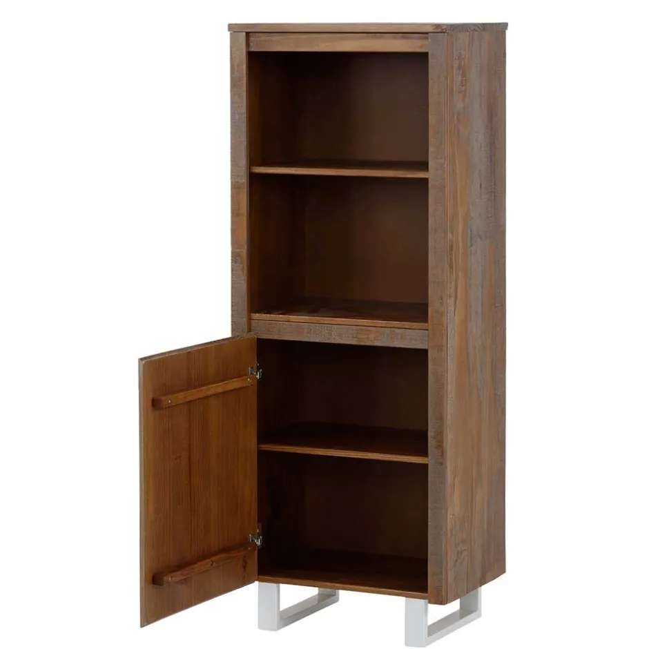 Wohnen 55x140x35 Dunkles Regal aus Kiefer Massivholz - Lavagna