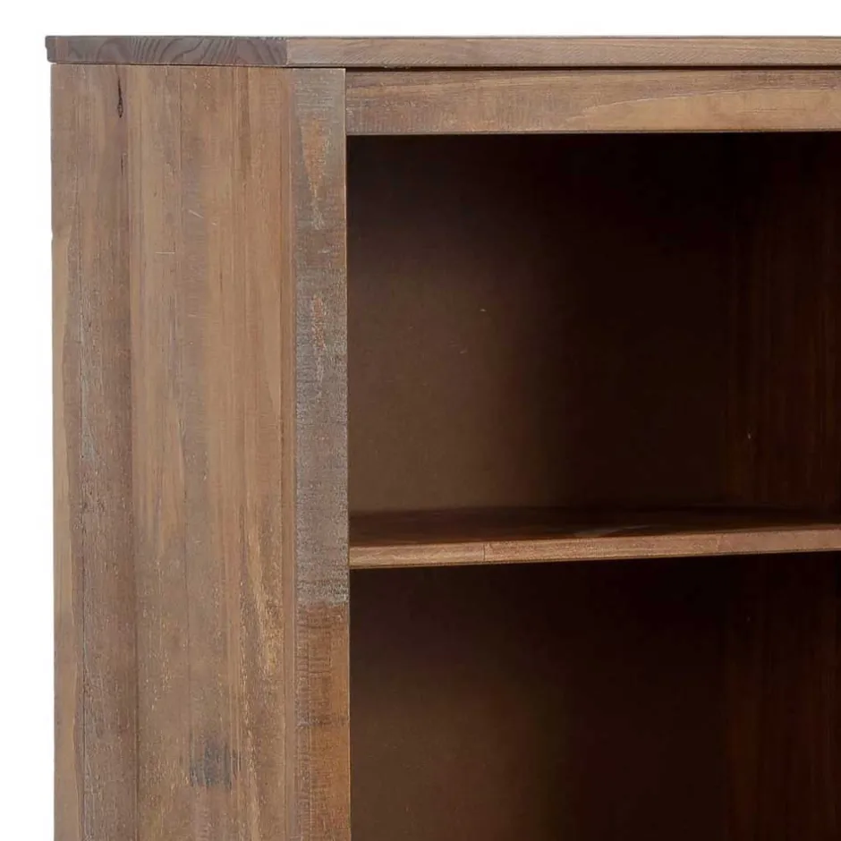 Wohnen 55x140x35 Dunkles Regal aus Kiefer Massivholz - Lavagna