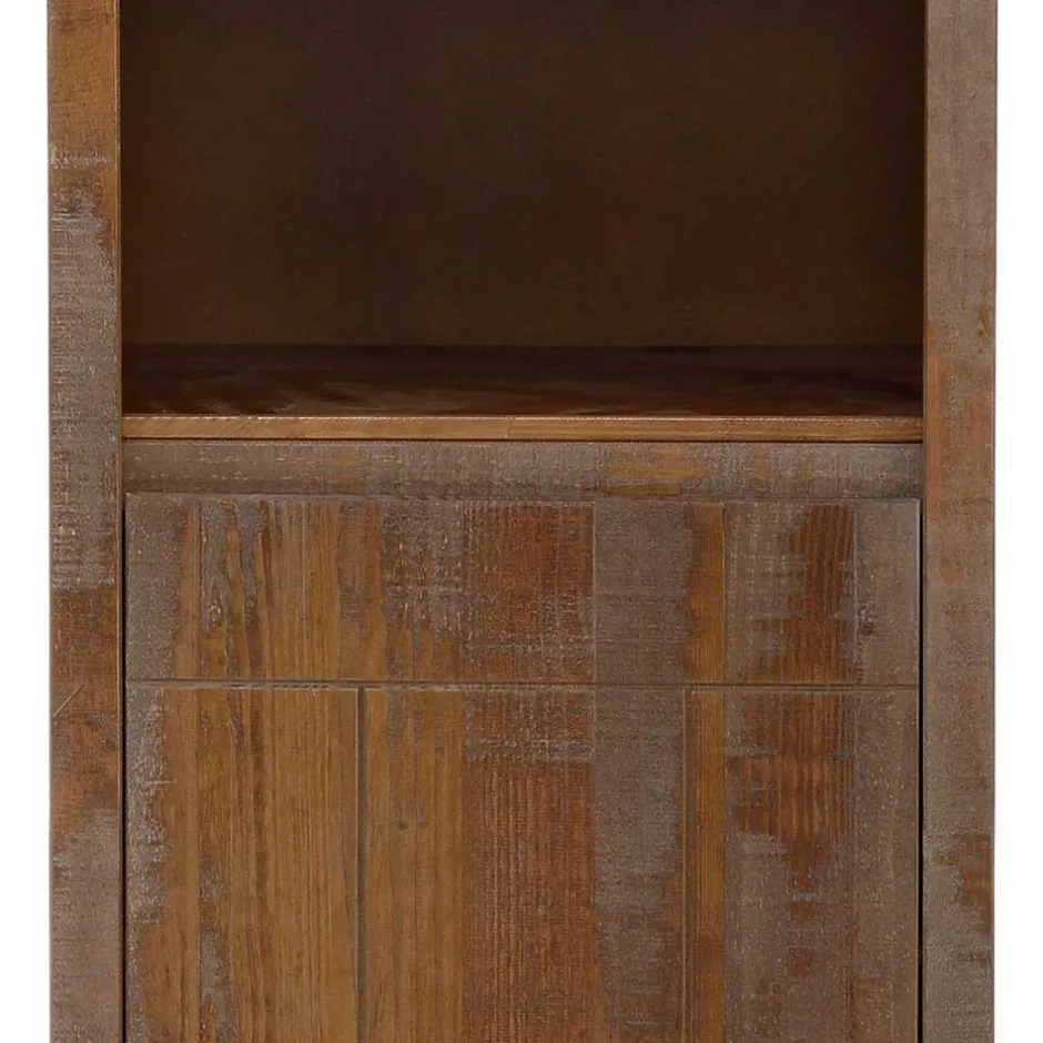 Wohnen 55x140x35 Dunkles Regal aus Kiefer Massivholz - Lavagna