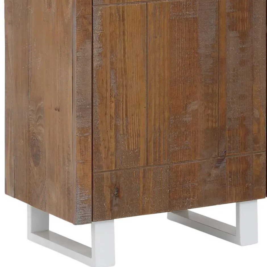 Wohnen 55x140x35 Dunkles Regal aus Kiefer Massivholz - Lavagna