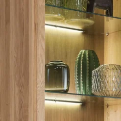 Wohnen 65x205x40 Echtholz Vitrine aus Wildeiche - Embleys
