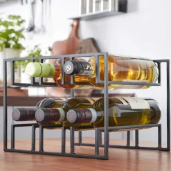 Wohnen 29x21x25 Eisen Weinregal mit sechs Flaschen - Renema
