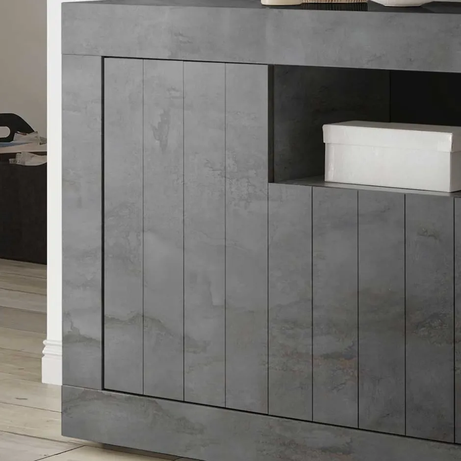 138x86x43 Esszimmer Kommode in Dunkelgrau - Putri^Wohnen Best