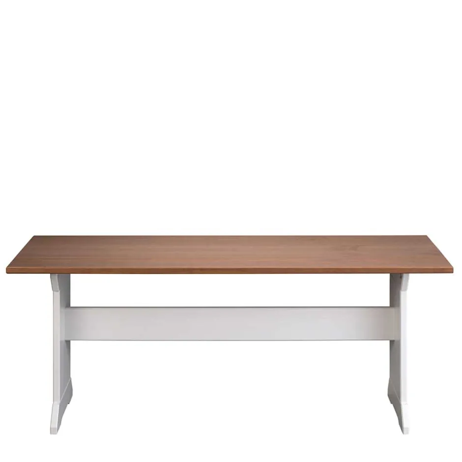 Wohnen 110x45x37 Esszimmerbank in Weiß & Braun - Vatina