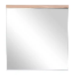 80x85x2 Facettenschliff Spiegel mit Holz - Latenda^Wohnen