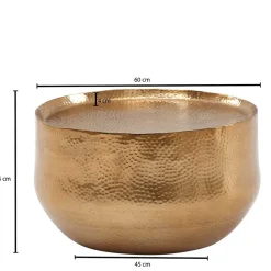 Wohnen 60x35x60 Fassförmiger Couchtisch in Gold - Aspect