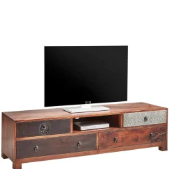 150x40x40 Fernsehkommode aus Akazie mehrfarbig - Welina^Wohnen