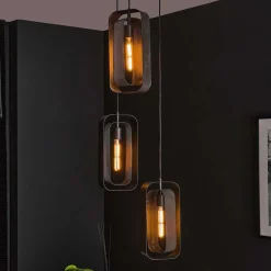 35x150x35 3-flammige Hängeleuchte in Schwarzgrau - Damoda^Wohnen Sale